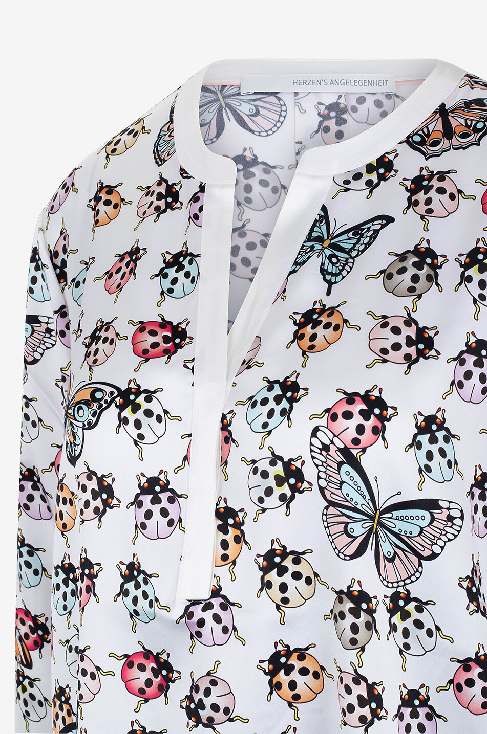 HERZENS Lady bug and butterfly printed silk blouse Women MULTI COLOURED 3