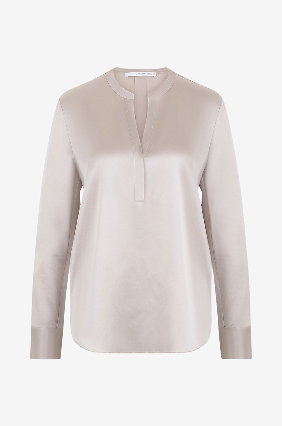 HERZENS Blouse unie en satin de soie Femme MARRON 1