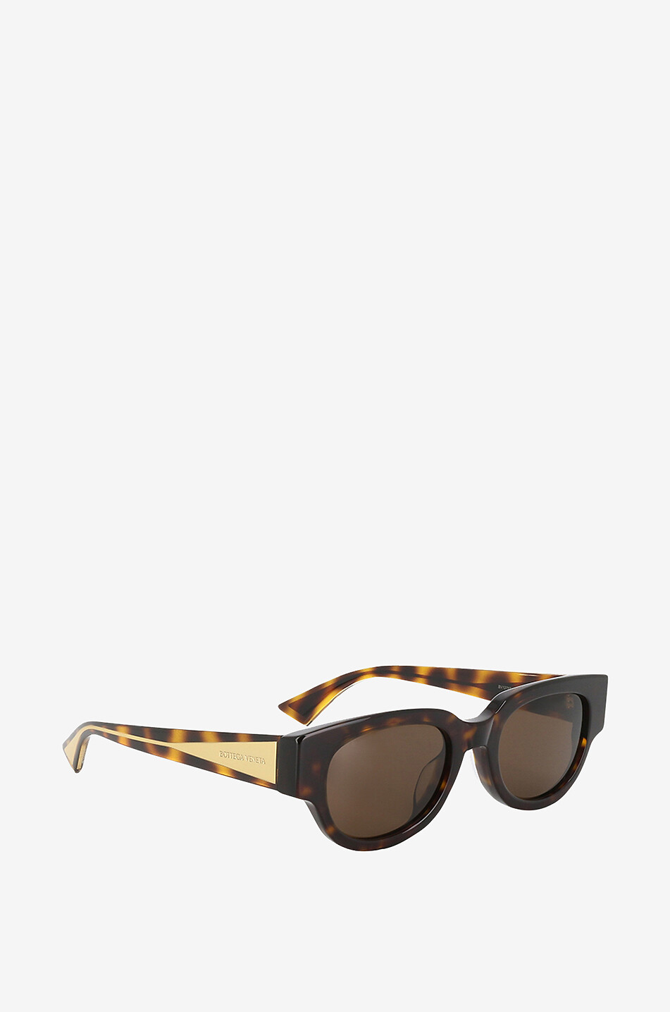 BOTTEGA VENETA Lunettes de soleil effet écaille Tri-Fold Square Femme MARRON 2