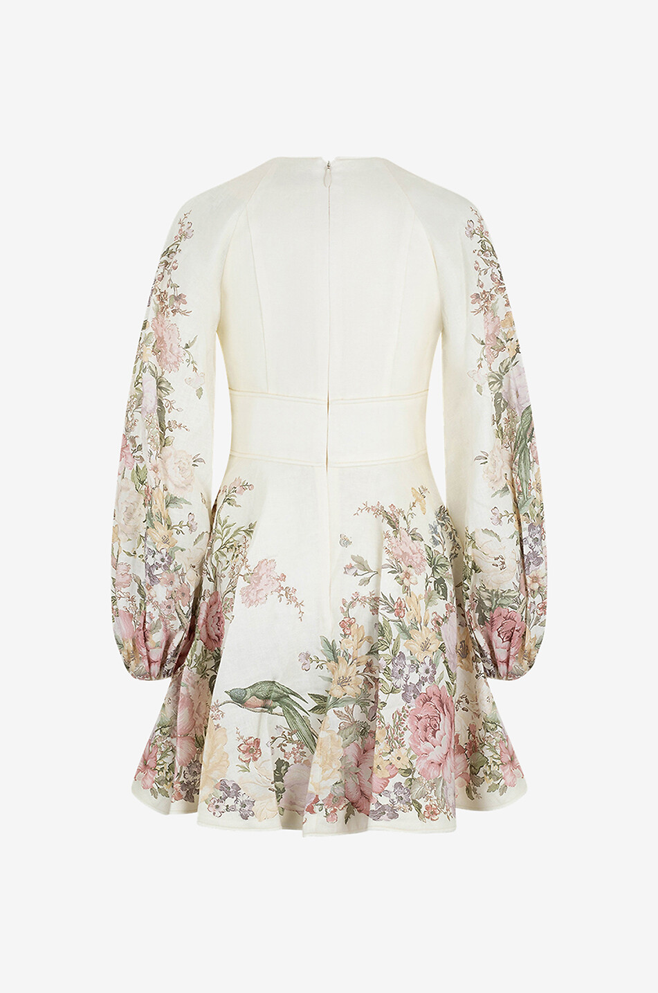 Mini robe en lin fleuri à col V Waverly Plunge