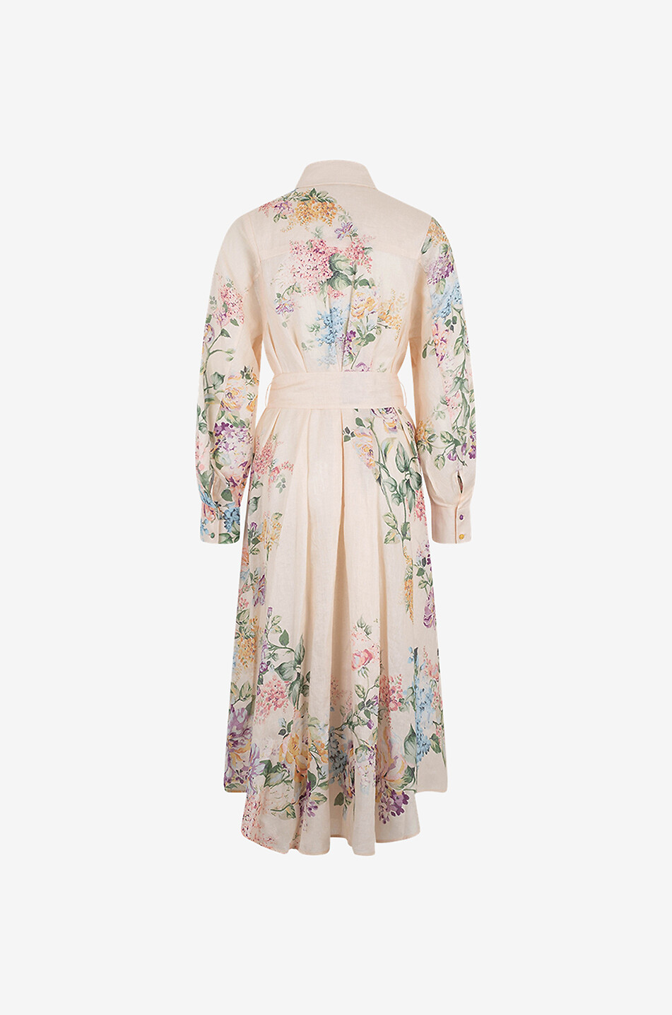 Robe chemise midi en lin fleuri Halliday Tucked