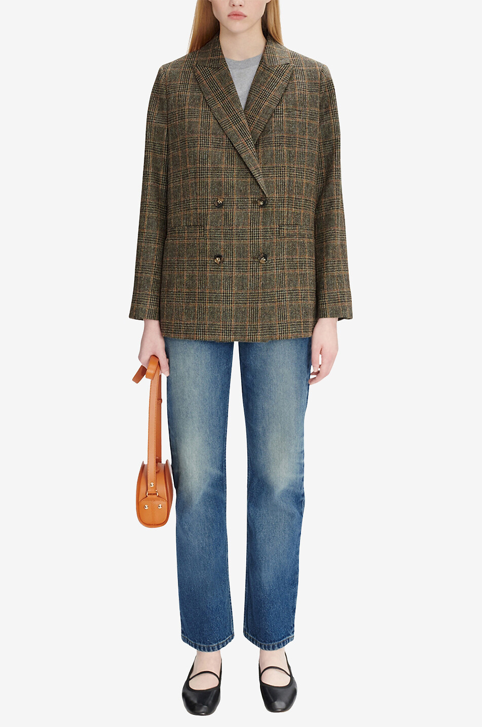 Zweireihiger karierter Wollblazer Lucy