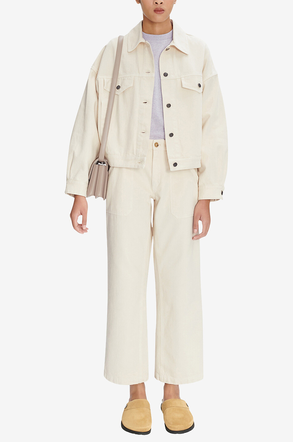 A.P.C. Blouson boxy en denim bio Cally Ecru Femme BLANC CASSE 2