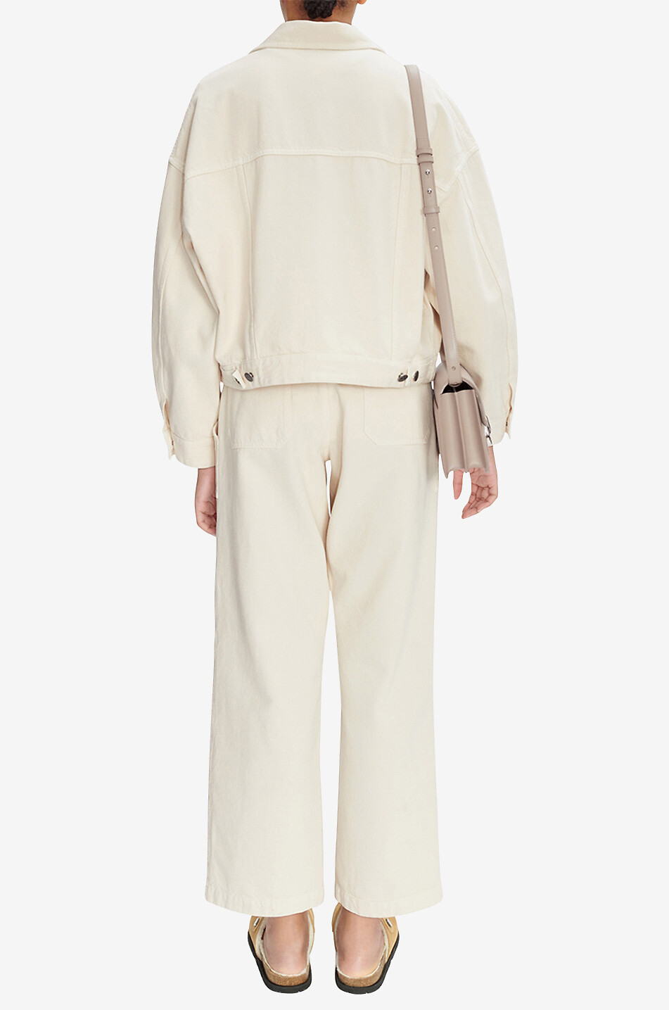 A.P.C. Blouson boxy en denim bio Cally Ecru Femme BLANC CASSE 4