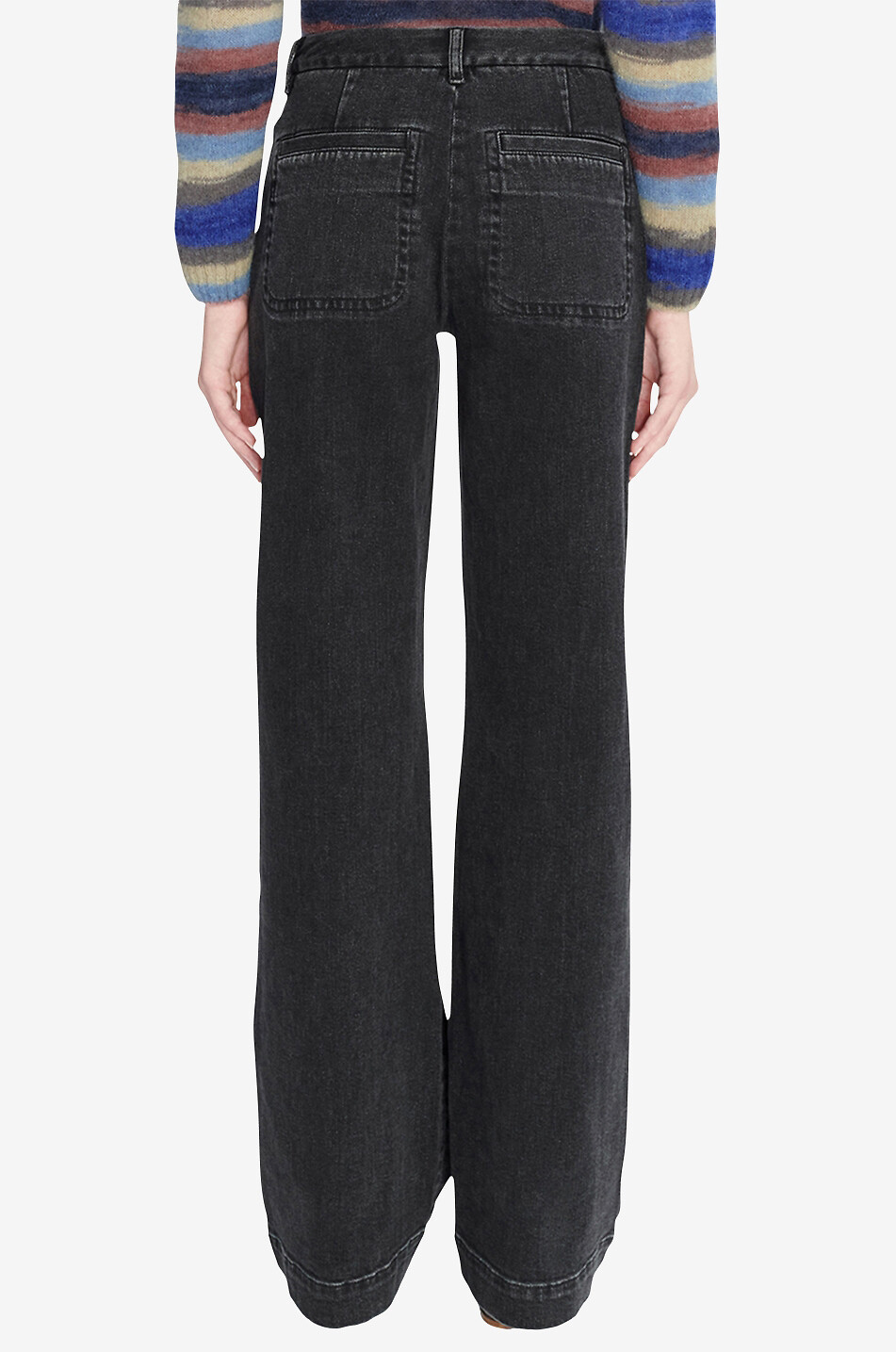 A.P.C. Jean évasé taille haute Seaside Noir Délavé Femme NOIR 3