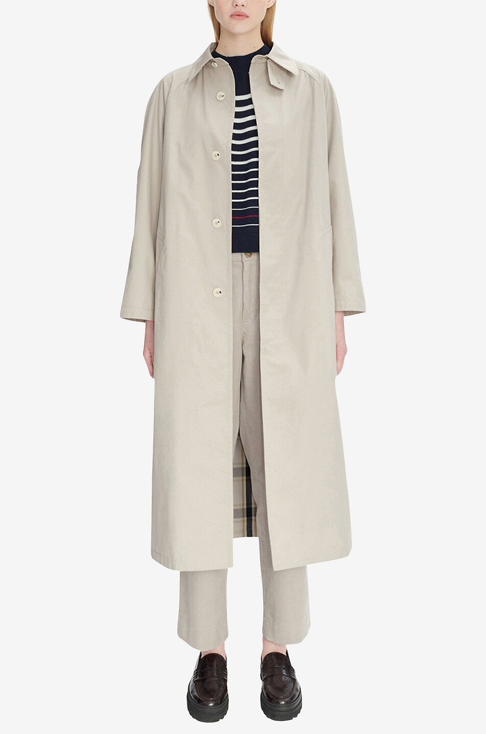 A.P.C. Manteau mi-long en gabardine Gaia Femme BLANC CASSE 3