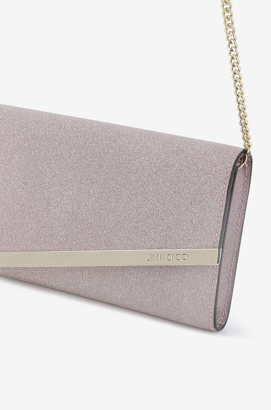 JIMMY CHOO Clutch aus Glitterstoff Emmie Damen ROSA 5