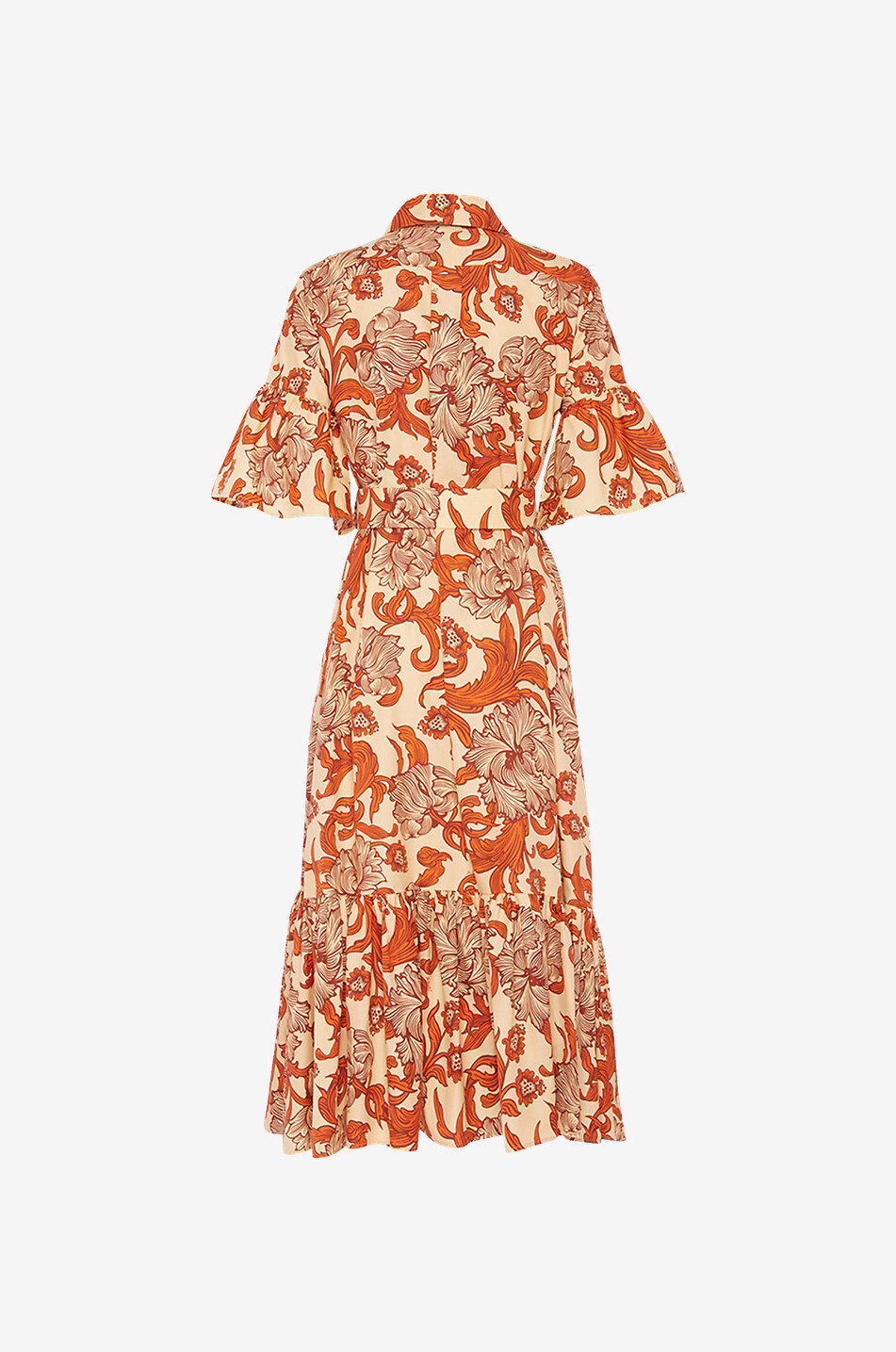 Robe chemise évasée en popeline Choux Midi Reef