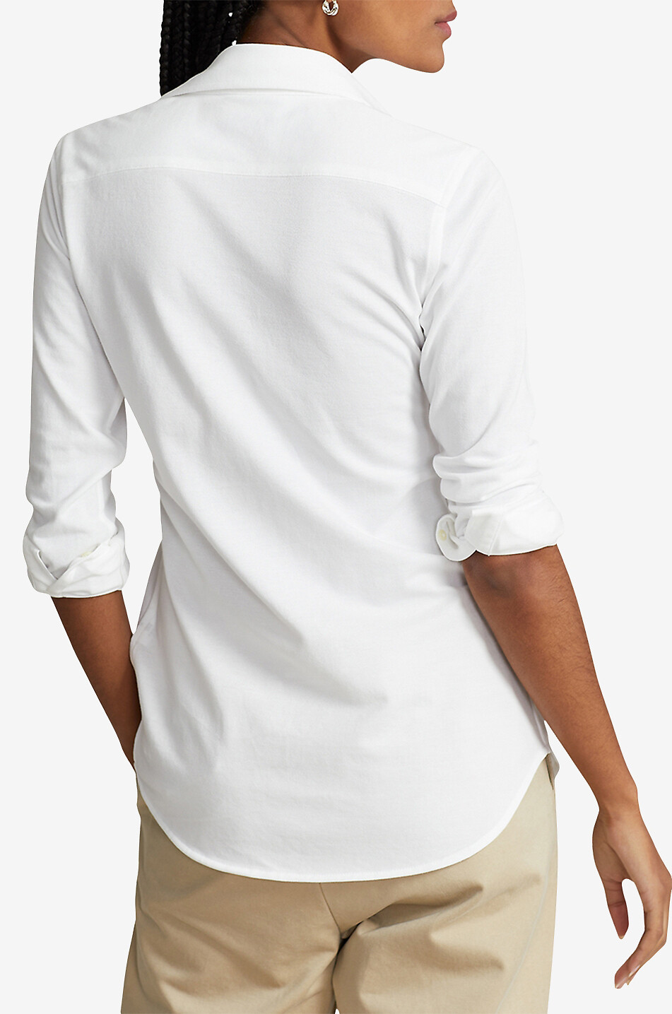 POLO RALPH LAUREN Chemise à manches longues en maille filet Heidi Femme BLANC 3