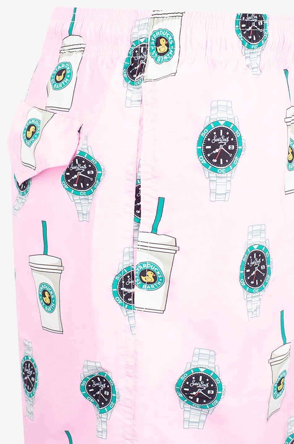 MC2 SAINT BARTH Badeshorts Lighting Watches & Take Away Coffee Herren ROSA 3