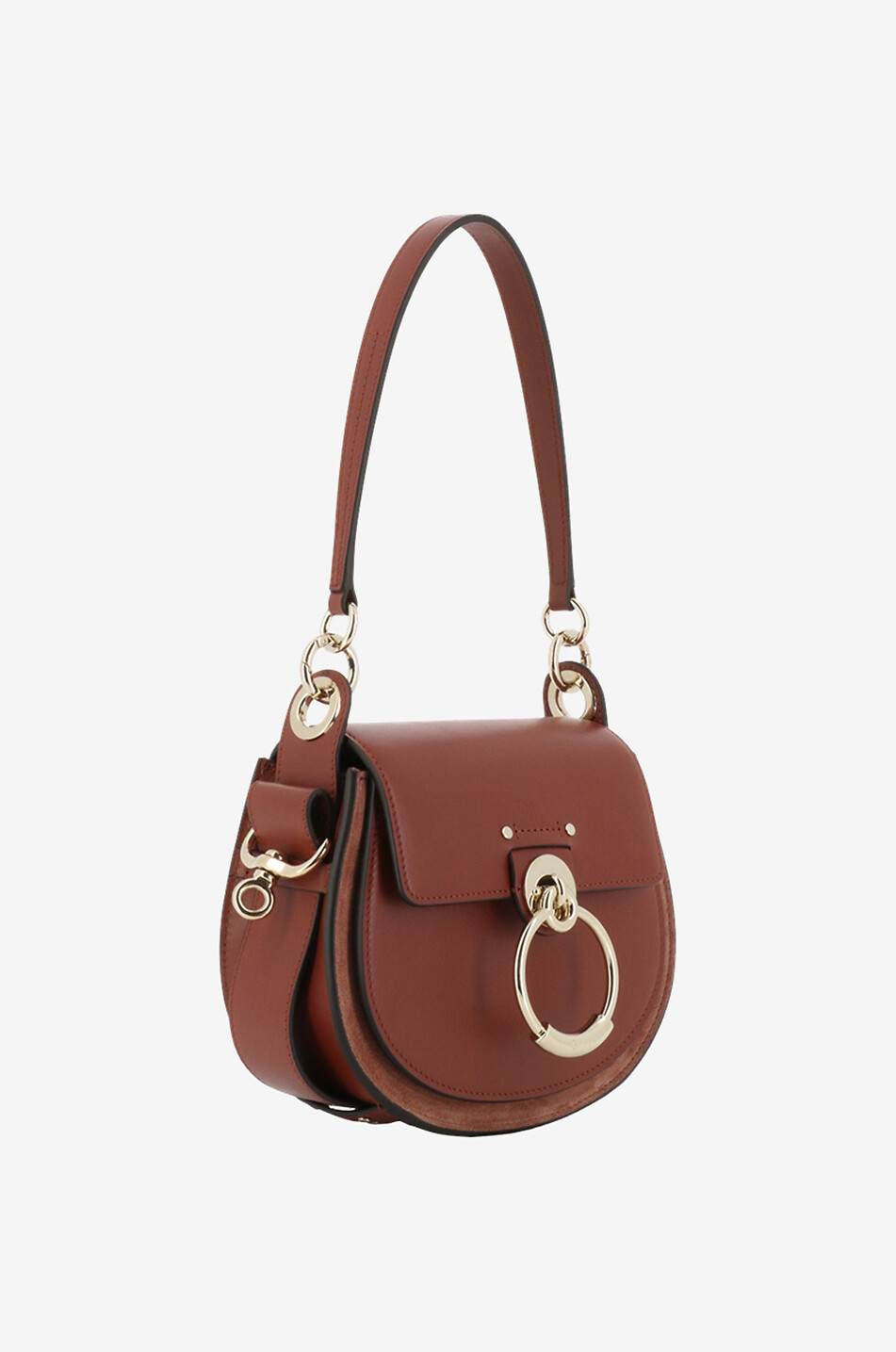 CHLOE Tess Small smooth leather and suede shouder bag Women MEDIUM BROWN 2