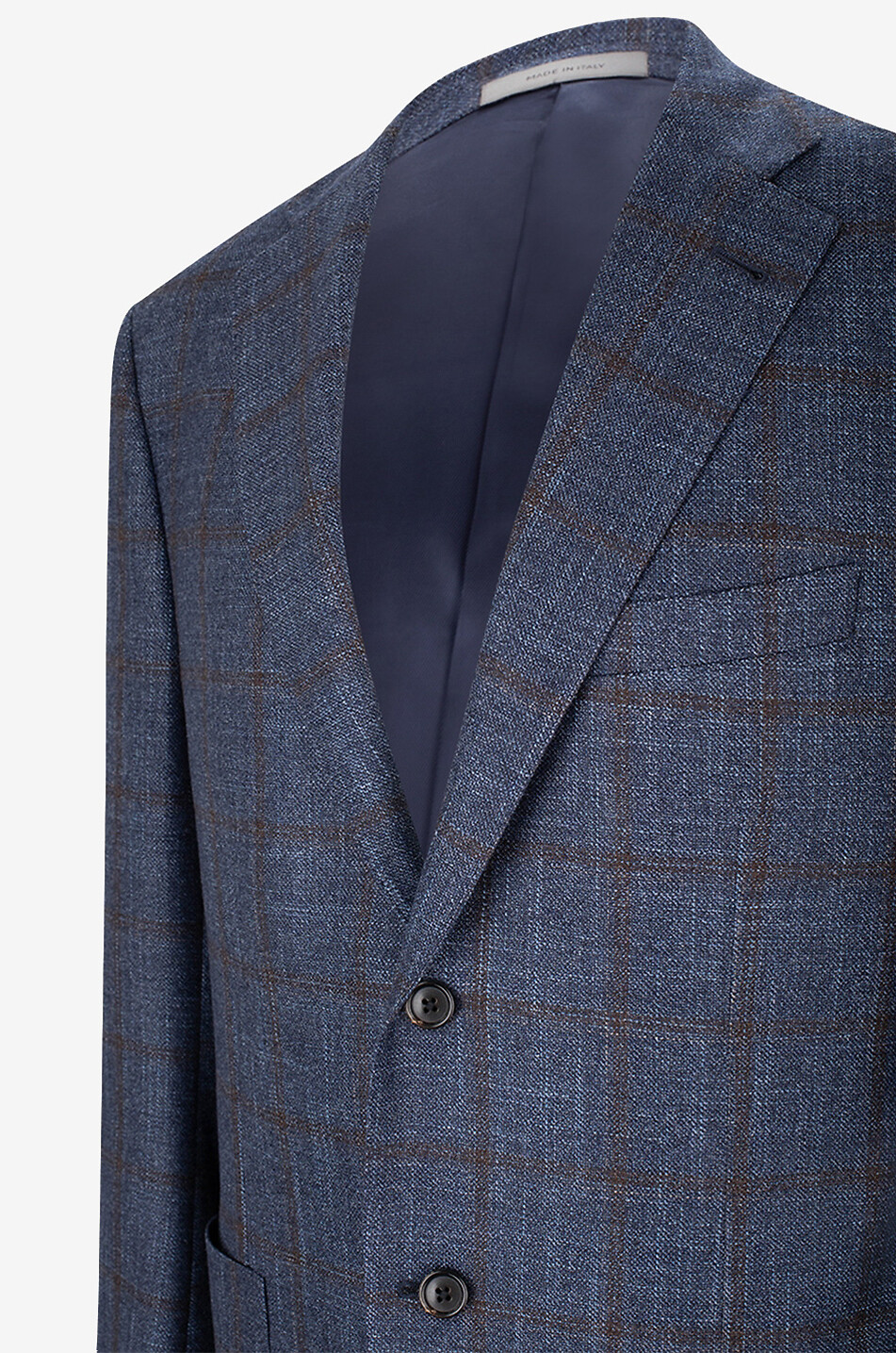 CORNELIANI Academy Light checked wool and silk blazer Men MEDIUM BLUE 4