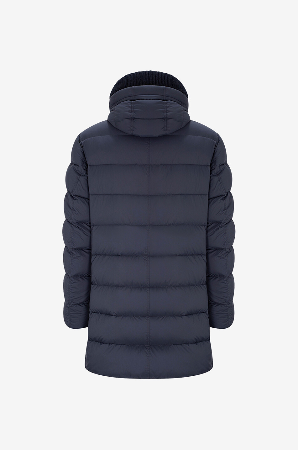 HERNO Ecoage long hooded puffer jacket Men DARK BLUE 2