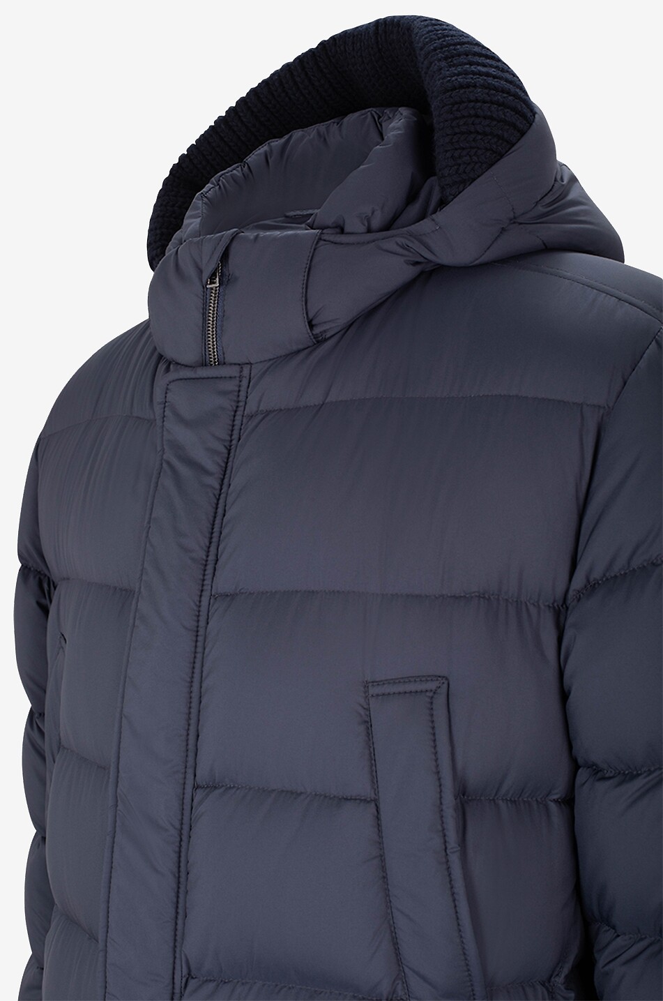 HERNO Ecoage long hooded puffer jacket Men DARK BLUE 3