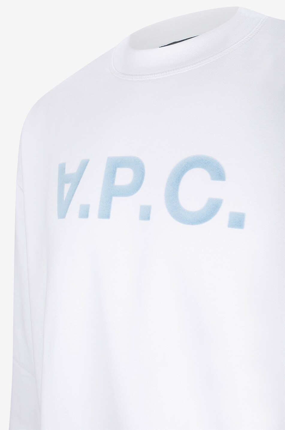 Grand VPC oversize flock-print adorned crewneck sweatshirt