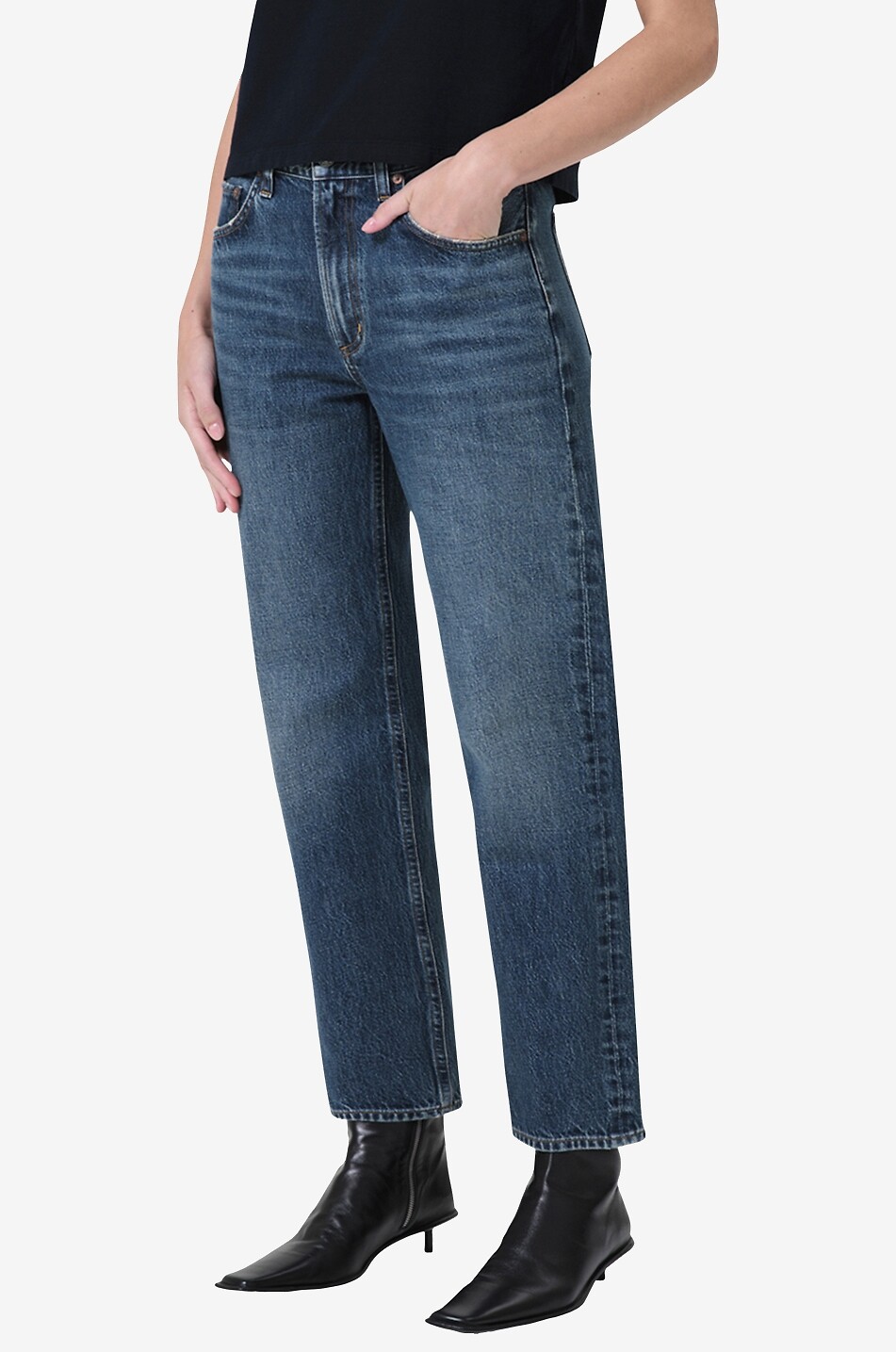 AGOLDE Valen cropped straight-leg jeans Women BLUE 2