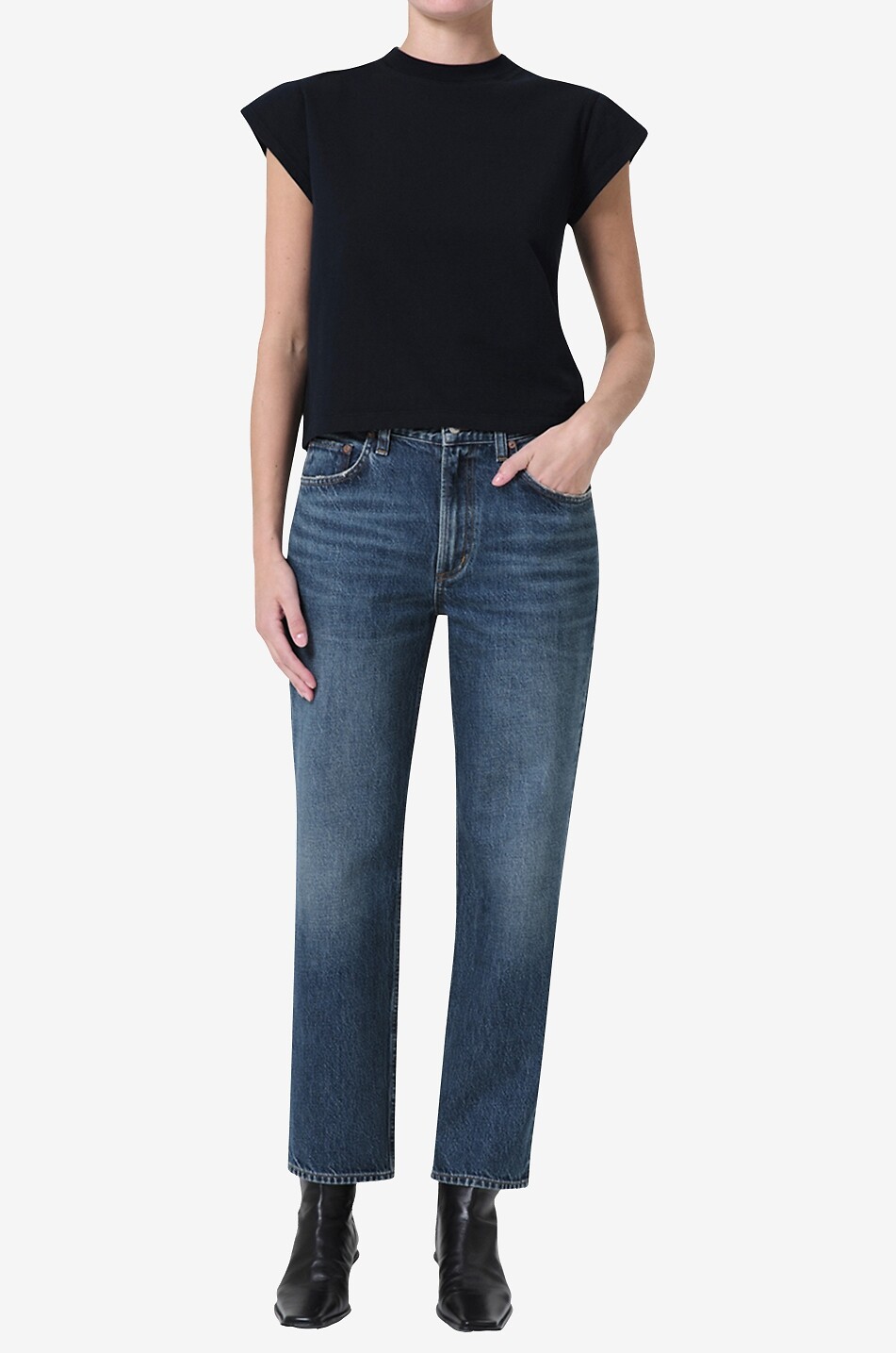 AGOLDE Valen cropped straight-leg jeans Women BLUE 3