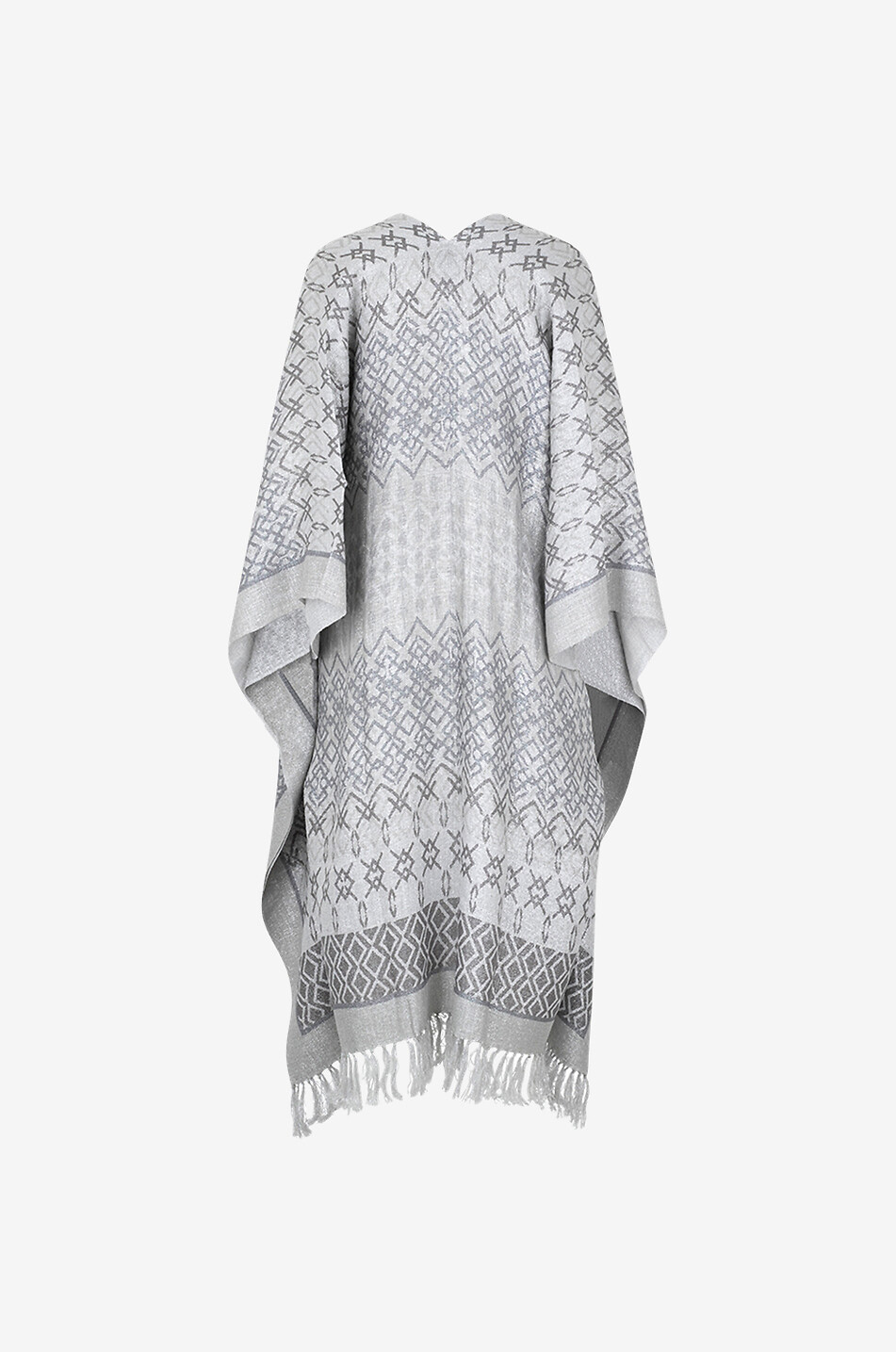 BRUNELLO CUCINELLI Poncho en lin et lurex à motifs ethniques Femme MULTICOLORE 2