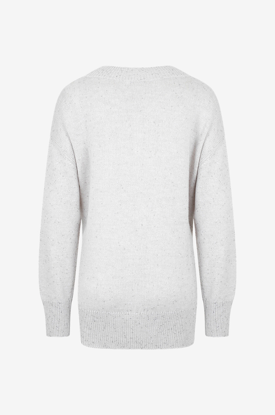 BRUNELLO CUCINELLI Sparkling V-neck loose rib knit cashmere and silk jumper Women BEIGE 2