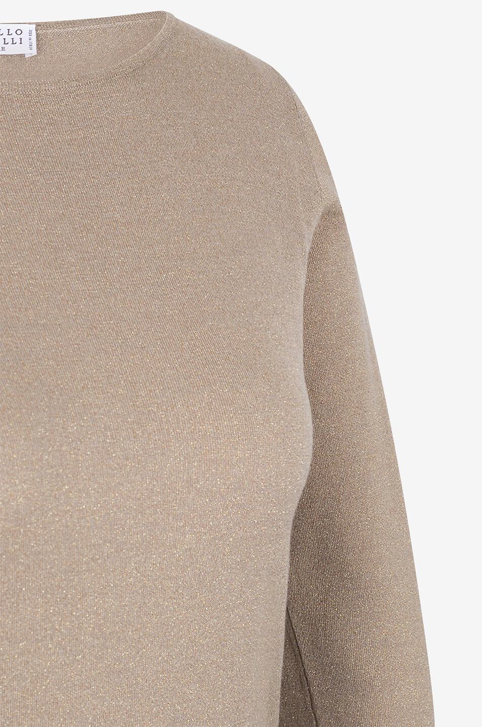 BRUNELLO CUCINELLI Top en cachemire et soie Sparkling Femme Beige moyen 3