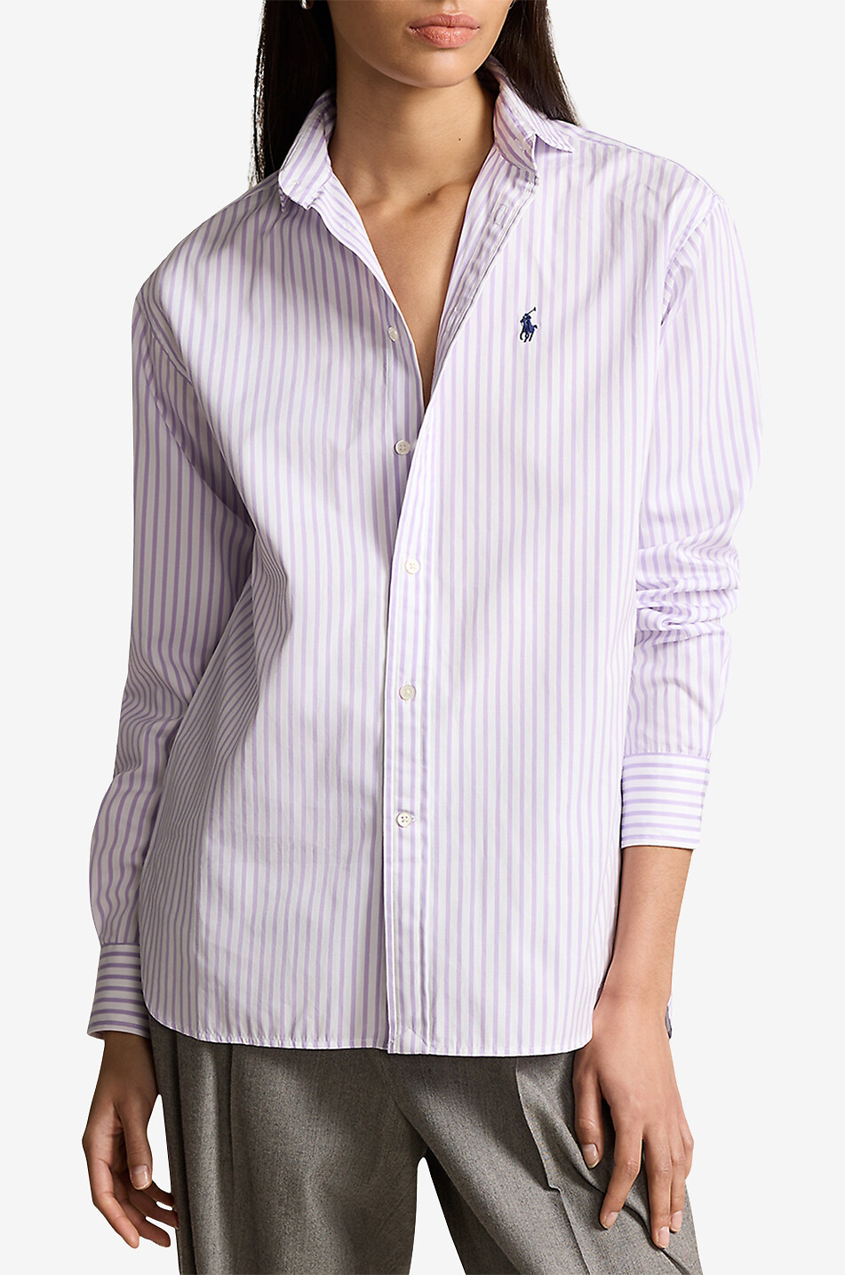 Ralph lauren striped shirt womens on sale