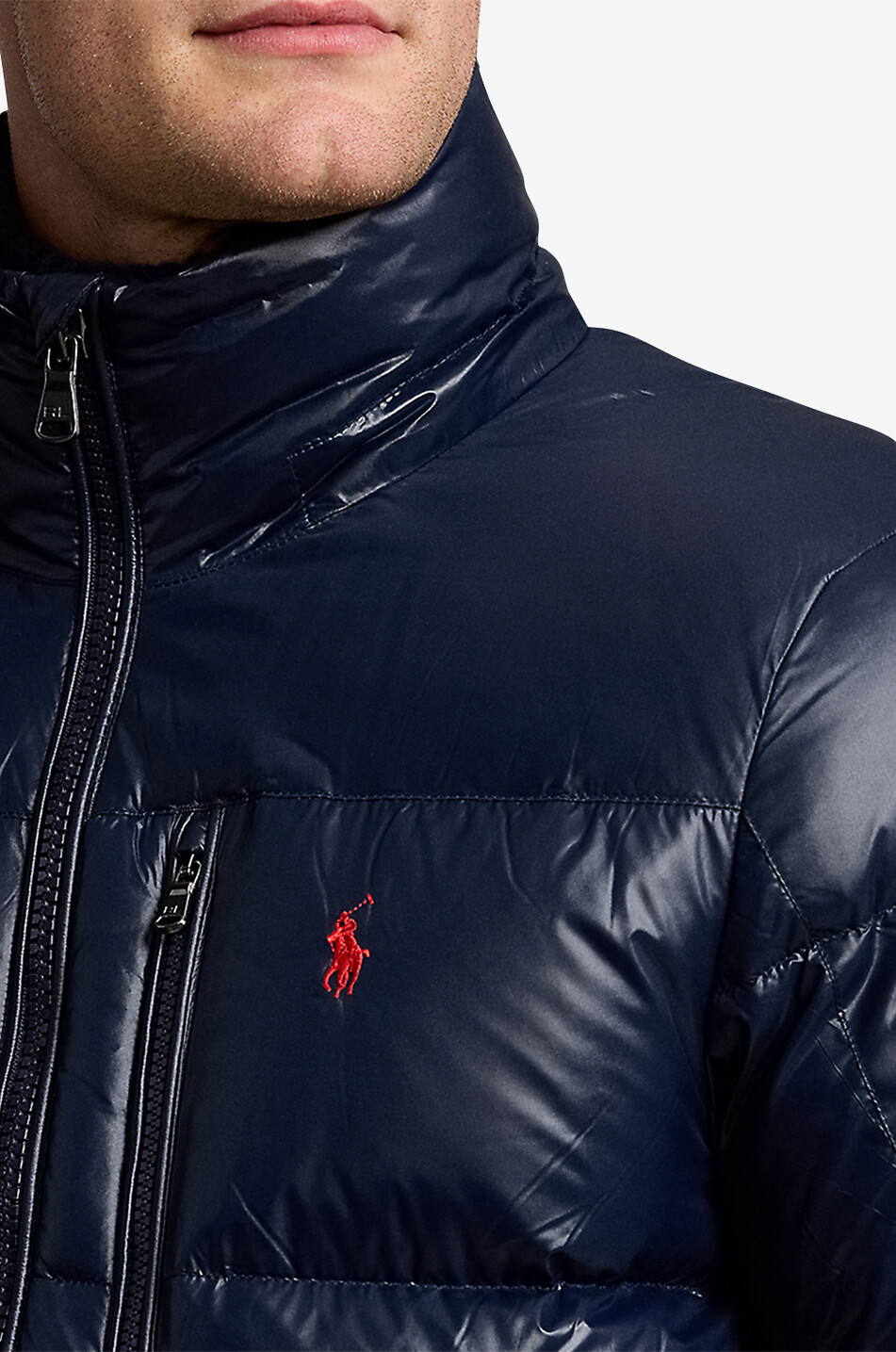 POLO RALPH LAUREN Kurze glänzende Daunenjacke The Gorham Herren DUNKELBLAU 5