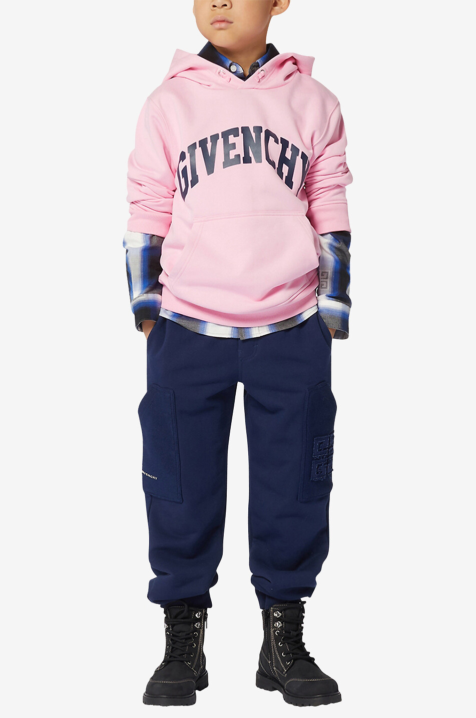 GIVENCHY 4G boy's checked flannel shirt Boy MULTI COLOURED 3