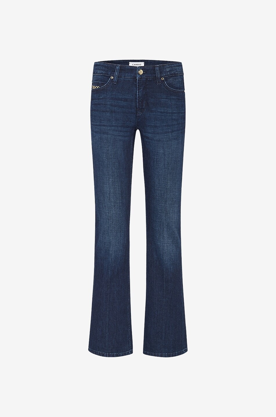 Jeans mit ausgestelltem Bein und Kettendetail Paris