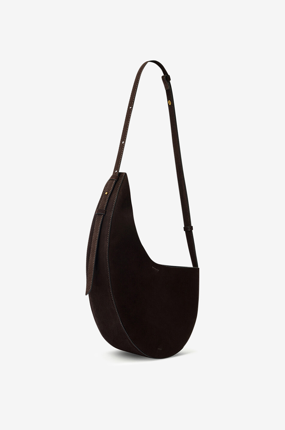 SOEUR Sac porté épaule arrondi en daim Winona Femme MARRON 2