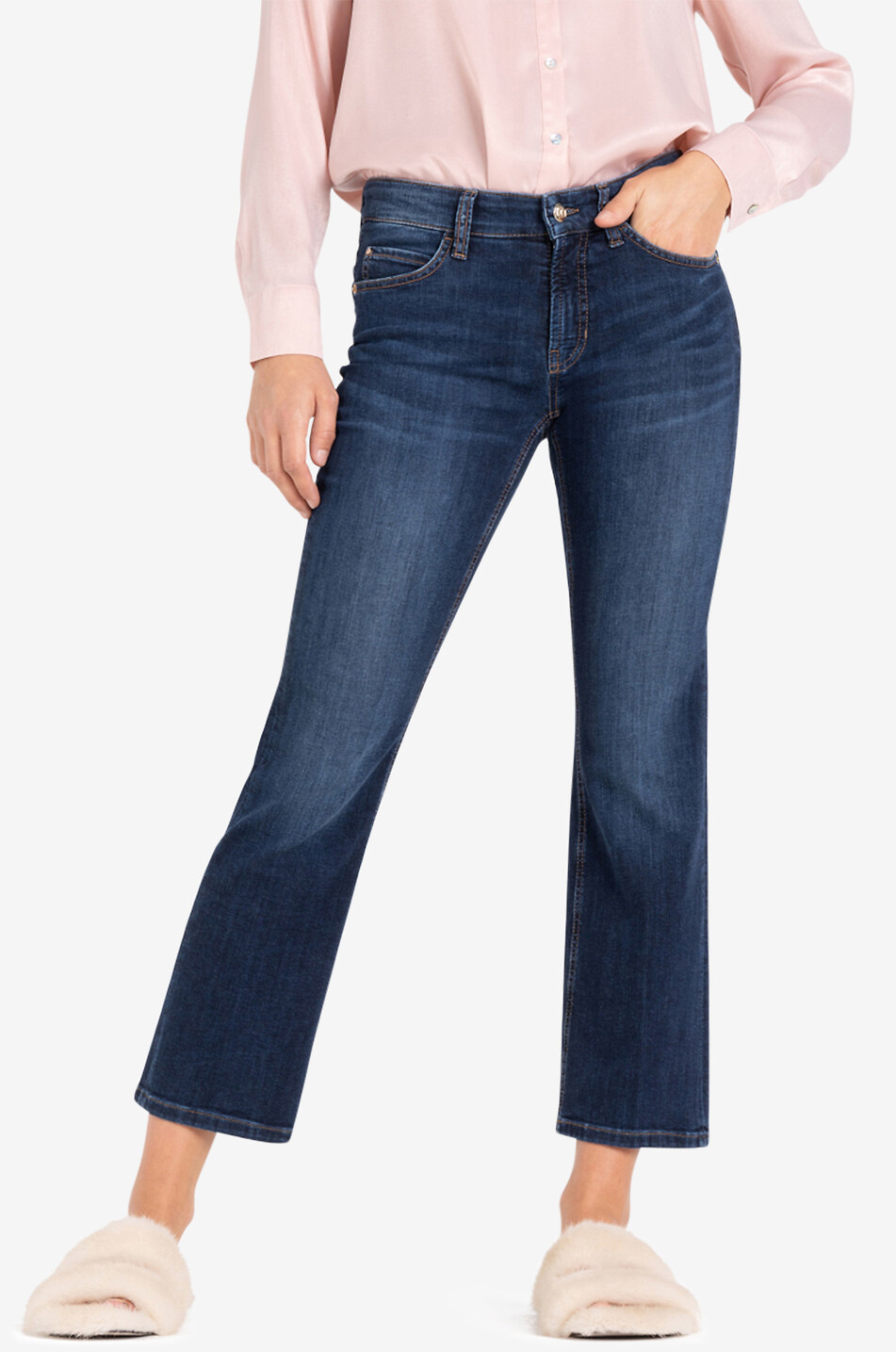 CAMBIO Verkürzte ausgestellte dunkle Jeans Paris Easy Kick Damen BLAU 2