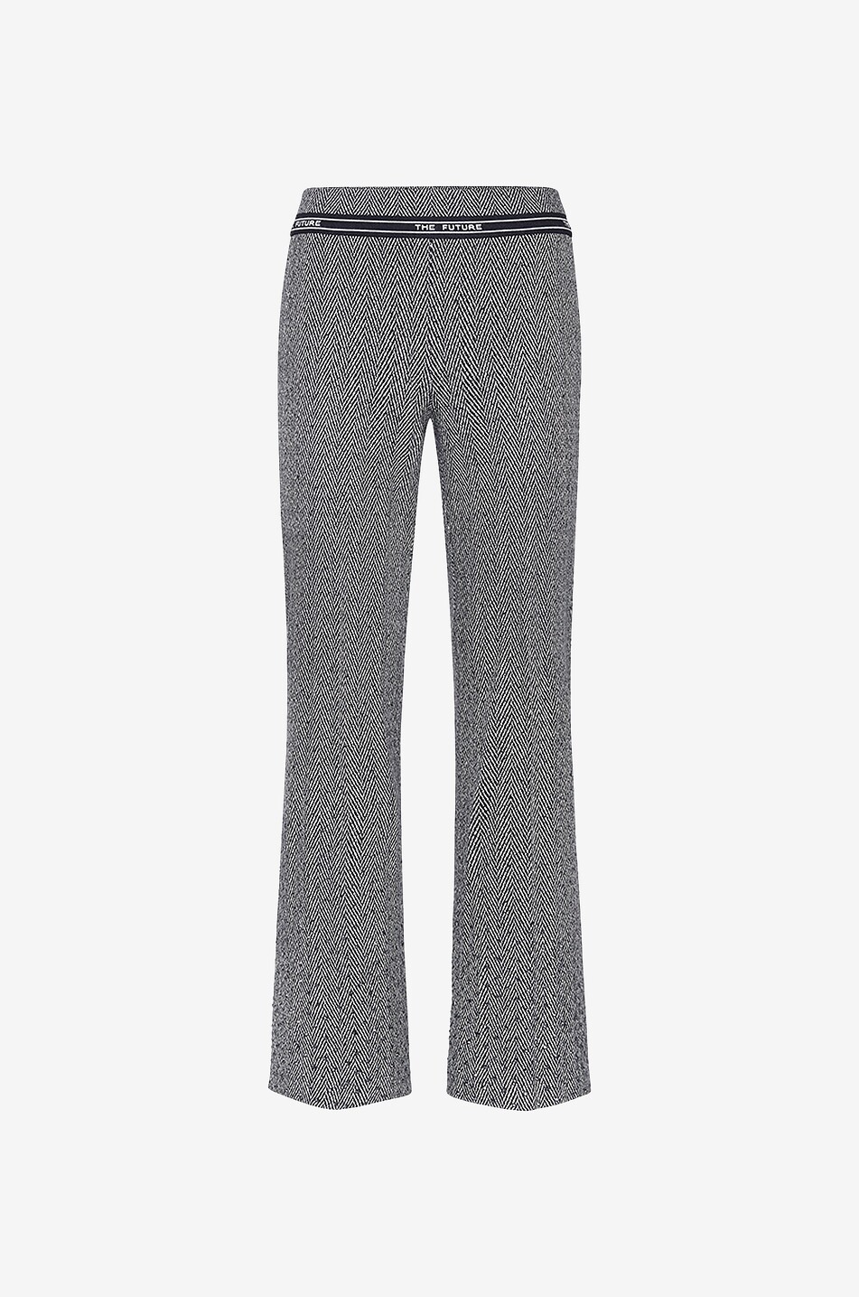 Ausgestellte Hose aus Fischgrät-Tweed Faith