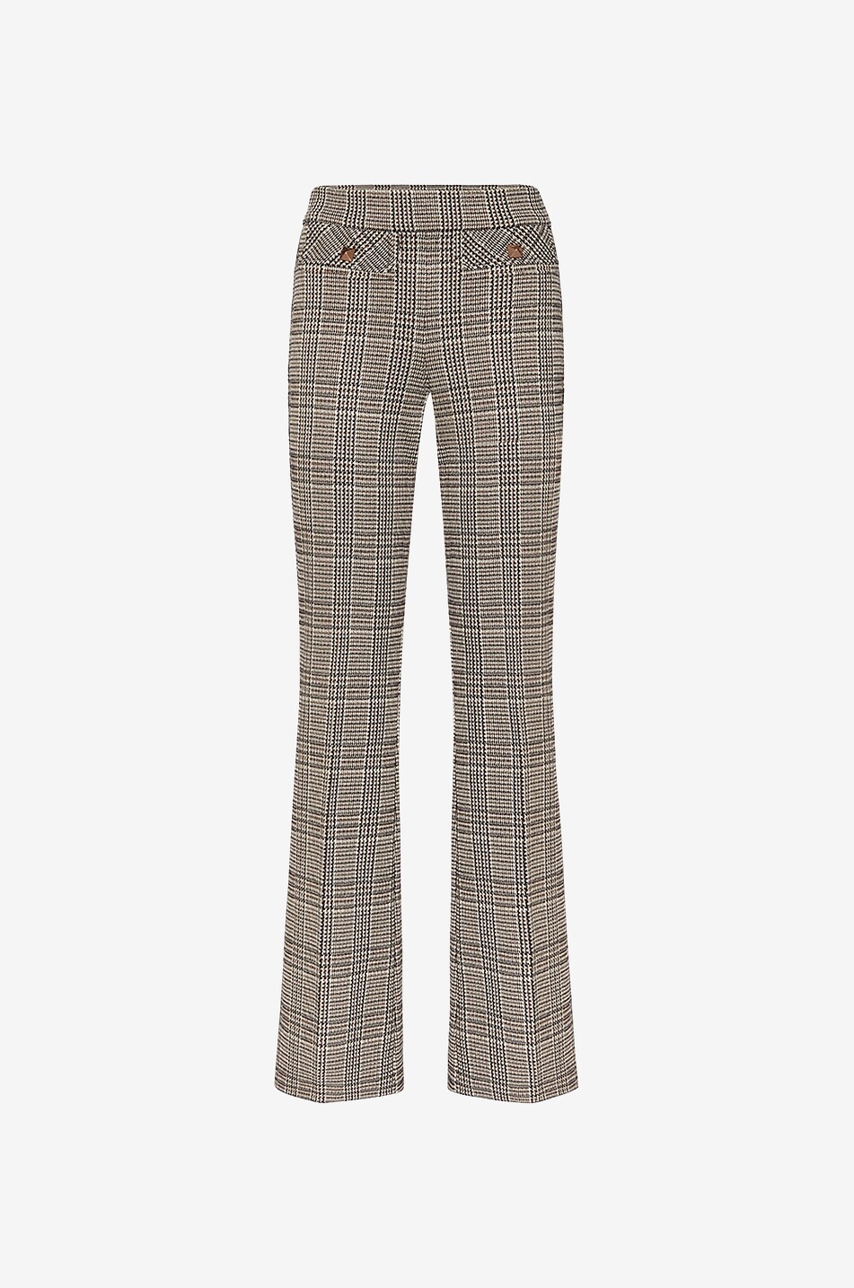 CAMBIO Francis flared glen check trousers Women LIGHT BROWN 1