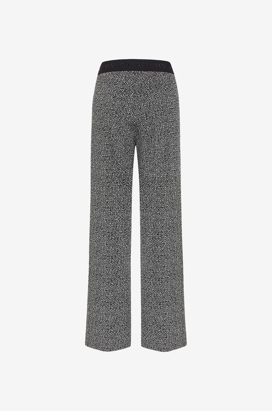 Hose mit weitem Bein aus Fischgrät-Tweed Ava