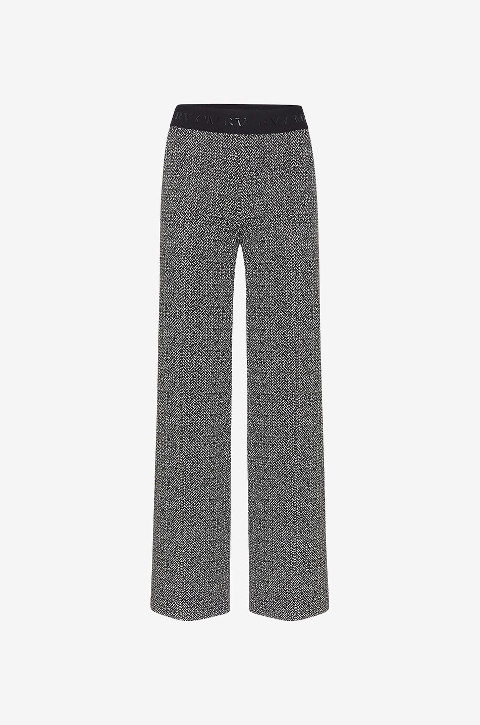 Ava wide-leg trousers in herringbone tweed
