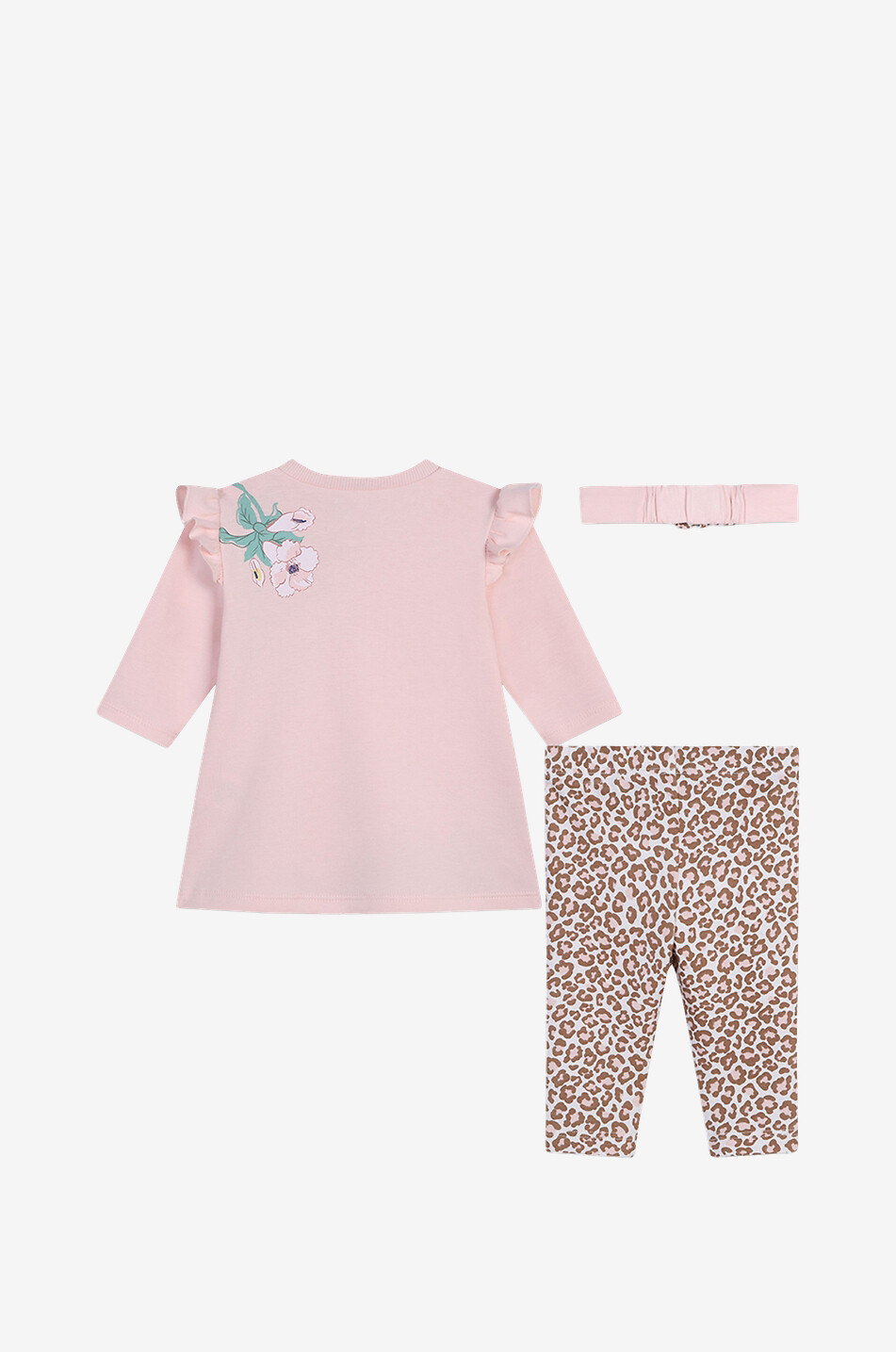 KENZO Ensemble bébé robe legging et bandeau Leopard Flowers Bébé ROSE 2