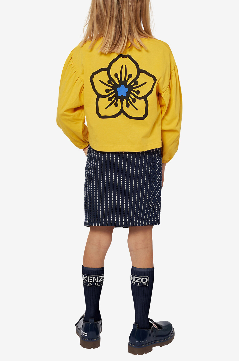 KENZO Mädchen-Nadelstreifen-Minirock Sashiko Mädchen DUNKELBLAU 4