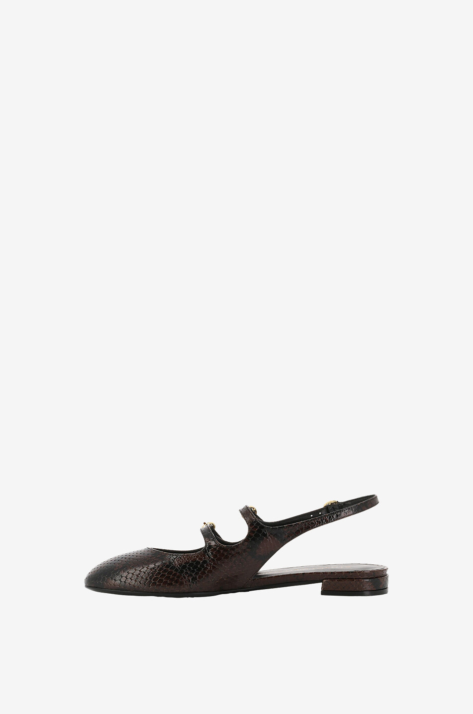 STUART WEITZMAN Slingback-Ballerinas aus Leder in Pythonoptik Benni MJ Damen DUNKELBRAUN 3