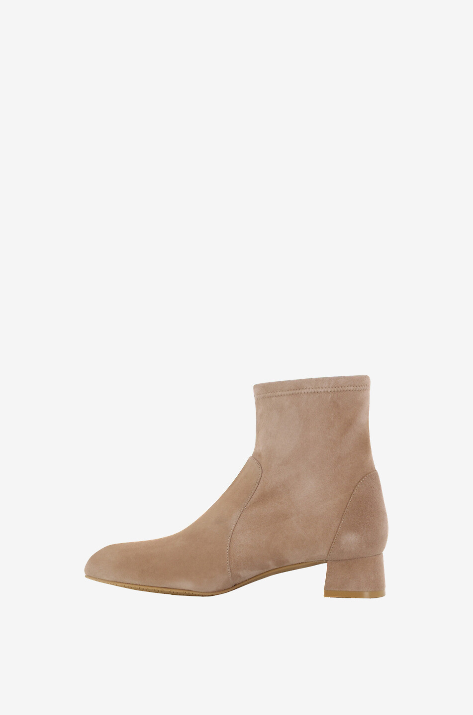 STUART WEITZMAN Bottines à talon carré en daim Grace Sock 35 Femme Beige Foncé 3