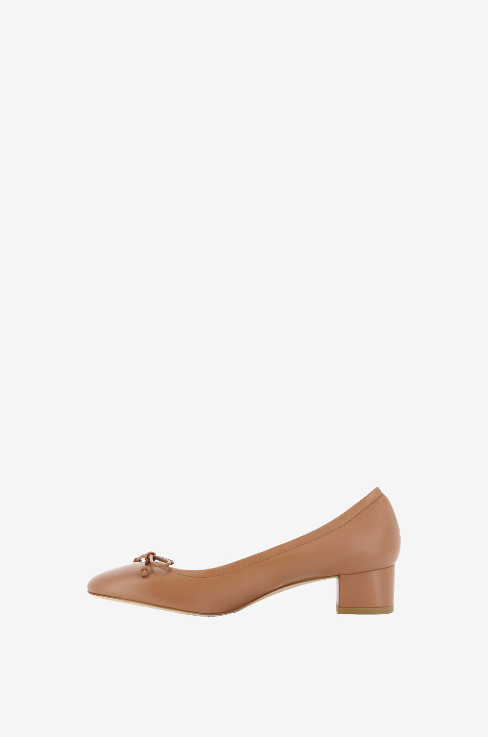 STUART WEITZMAN Escarpins à talon carré en cuir nappa Bria Ballet Pump 35 Femme MARRON 3