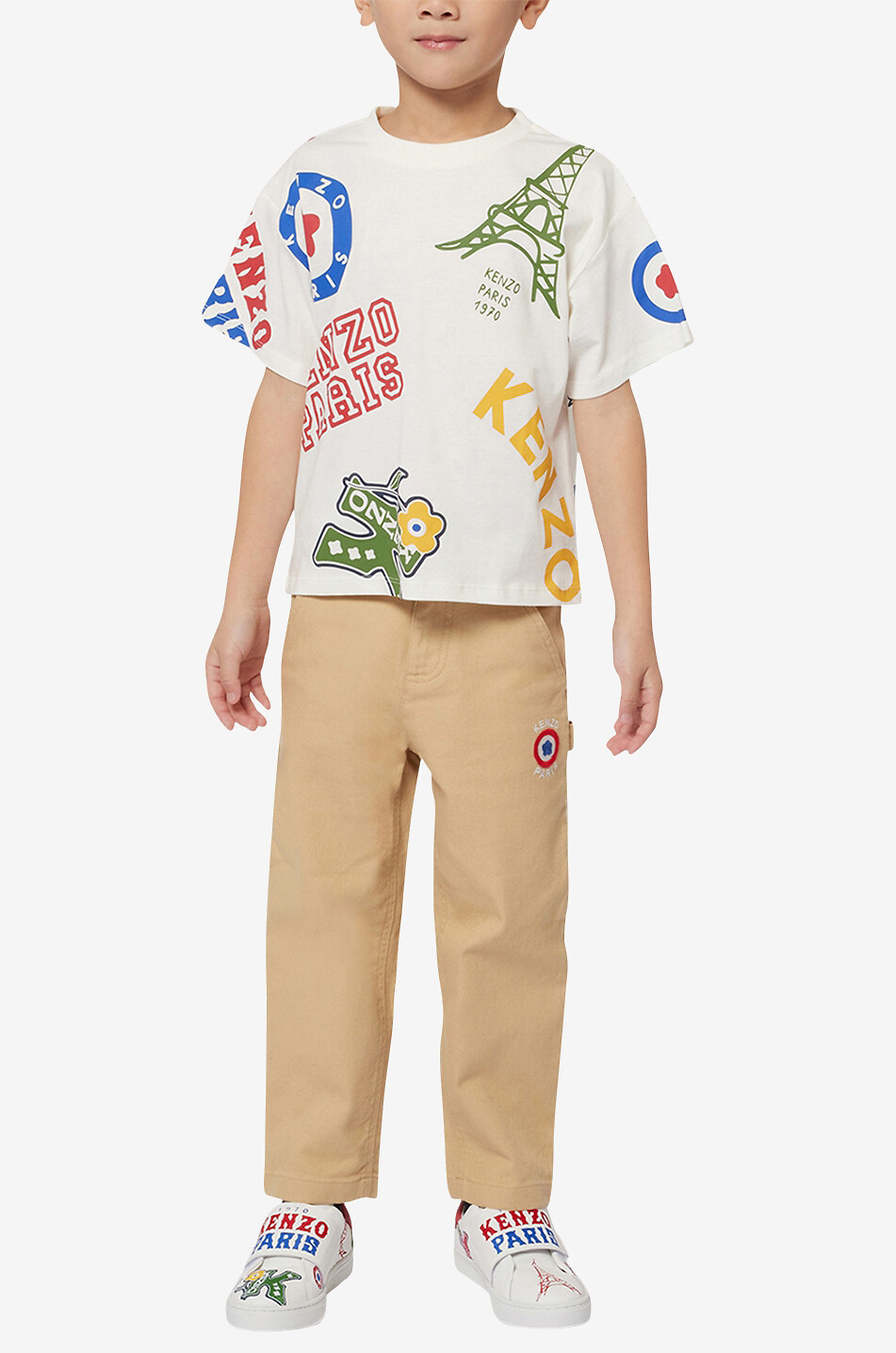 KENZO Pantalon cargo garçon orné d'un patch Garçon BEIGE 3