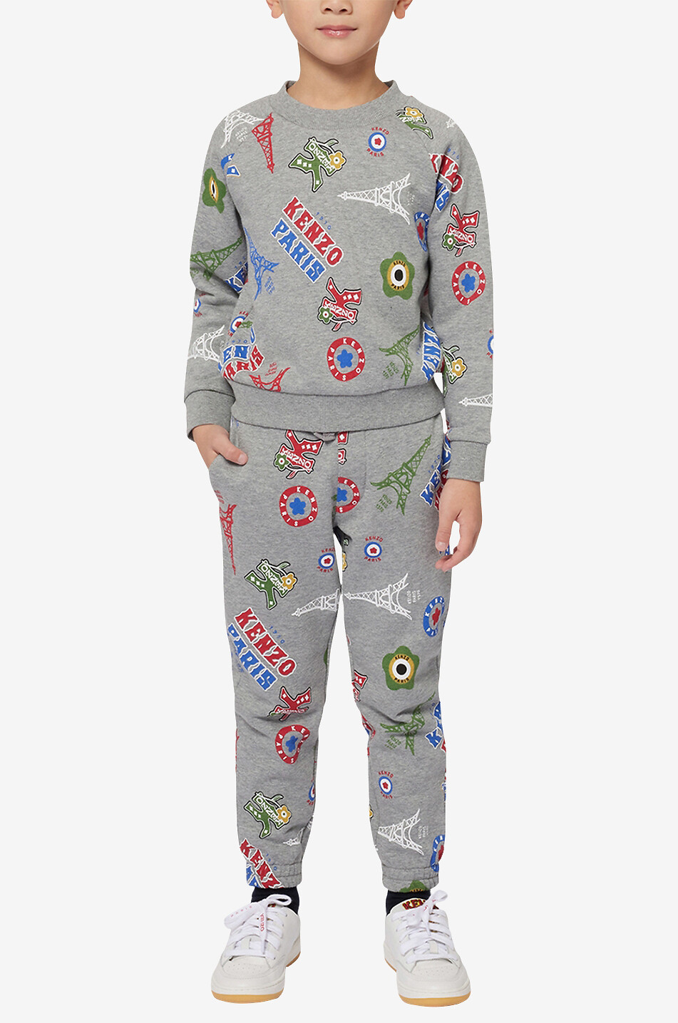 Sweat-shirt à col rond garçon Kenzo Paris Icons