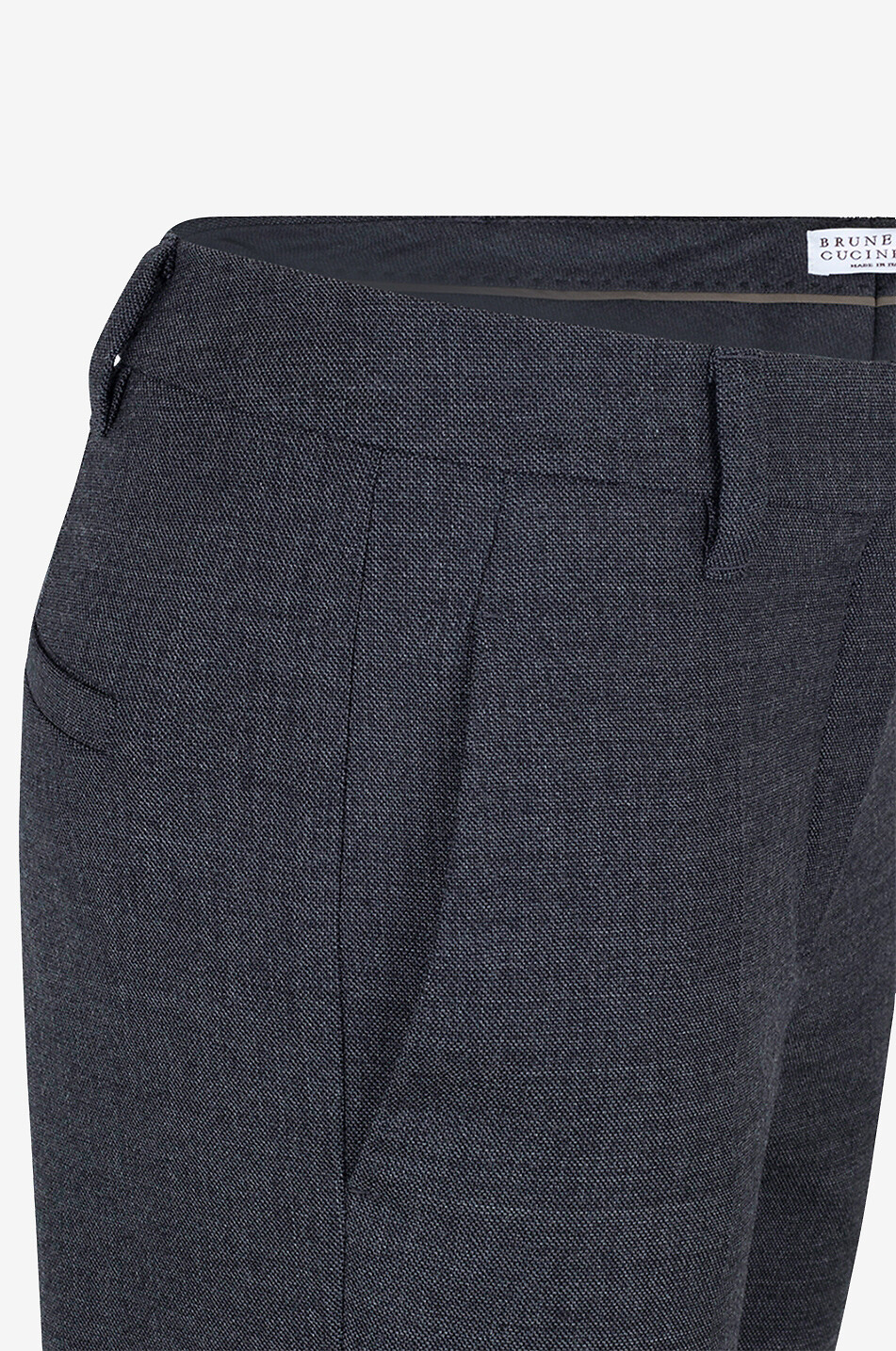 BRUNELLO CUCINELLI Slim-Fit-Hose aus melierter Grain de Poudre-Wolle Monile Damen DUNKELGRAU 3