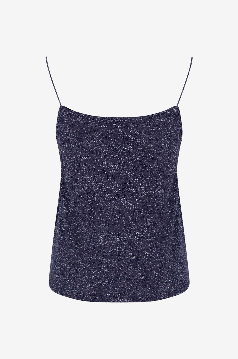Top à bretelles en maille et lurex Amandier