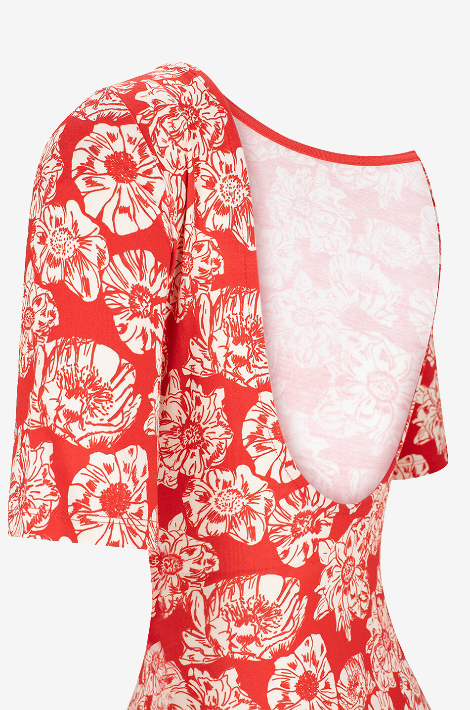 BALZAC PARIS Body à manches courtes en jersey fleuri Heureuse Femme ROUGE 3