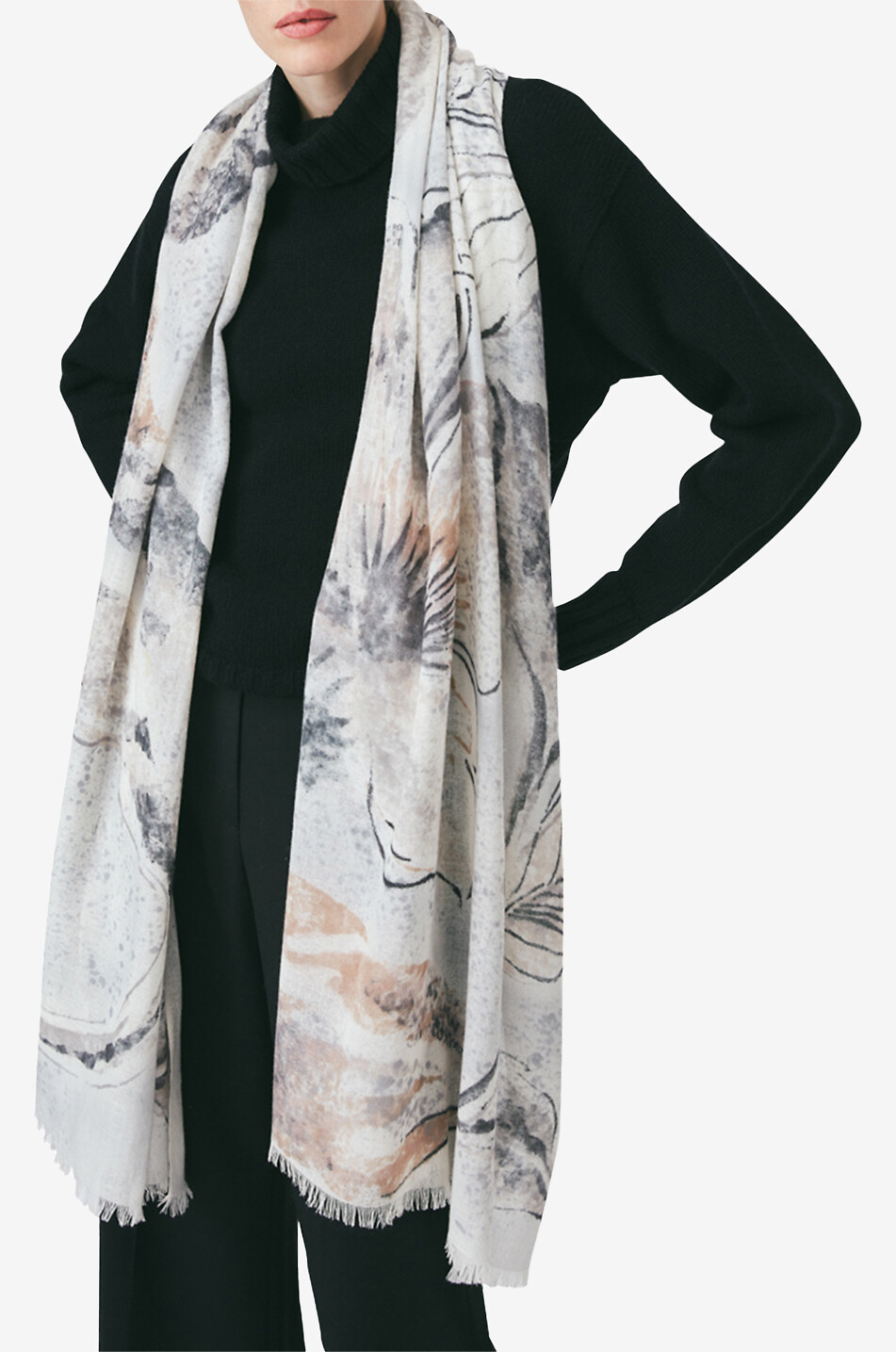 19 ANDREA'S 47 Dianora foliage print shawl Women MULTI COLOURED 4