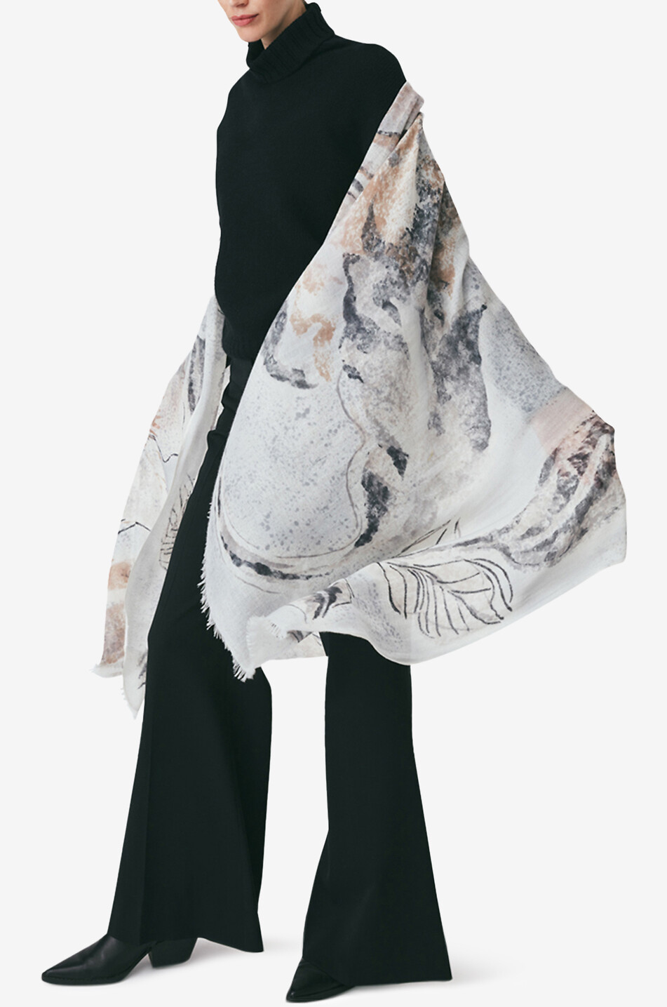 19 ANDREA'S 47 Dianora foliage print shawl Women MULTI COLOURED 5