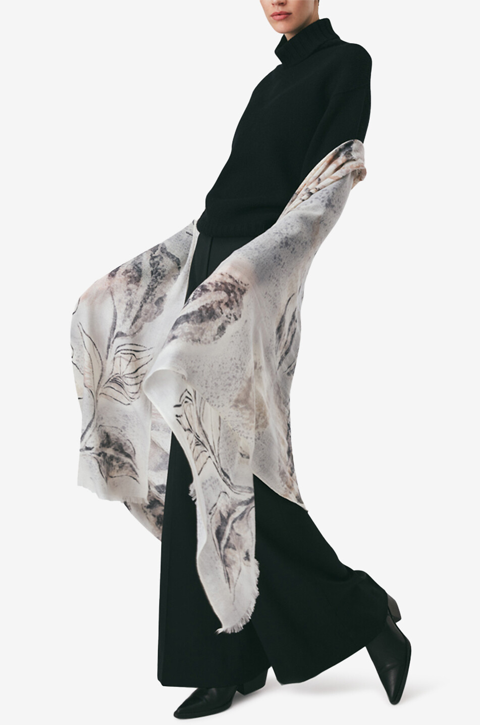 19 ANDREA'S 47 Dianora foliage print shawl Women MULTI COLOURED 6