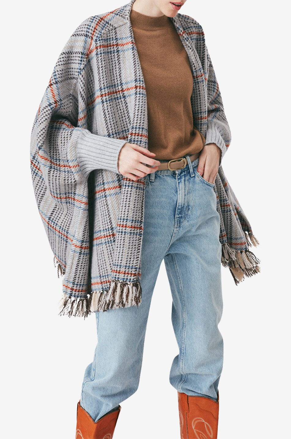 19 ANDREA'S 47 Cape avec manchettes à carreaux Alicia Femme MULTICOLORE 5