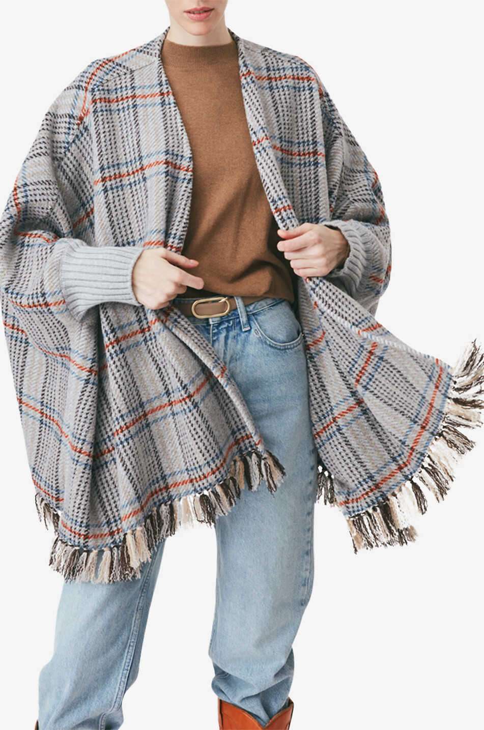 19 ANDREA'S 47 Cape avec manchettes à carreaux Alicia Femme MULTICOLORE 3