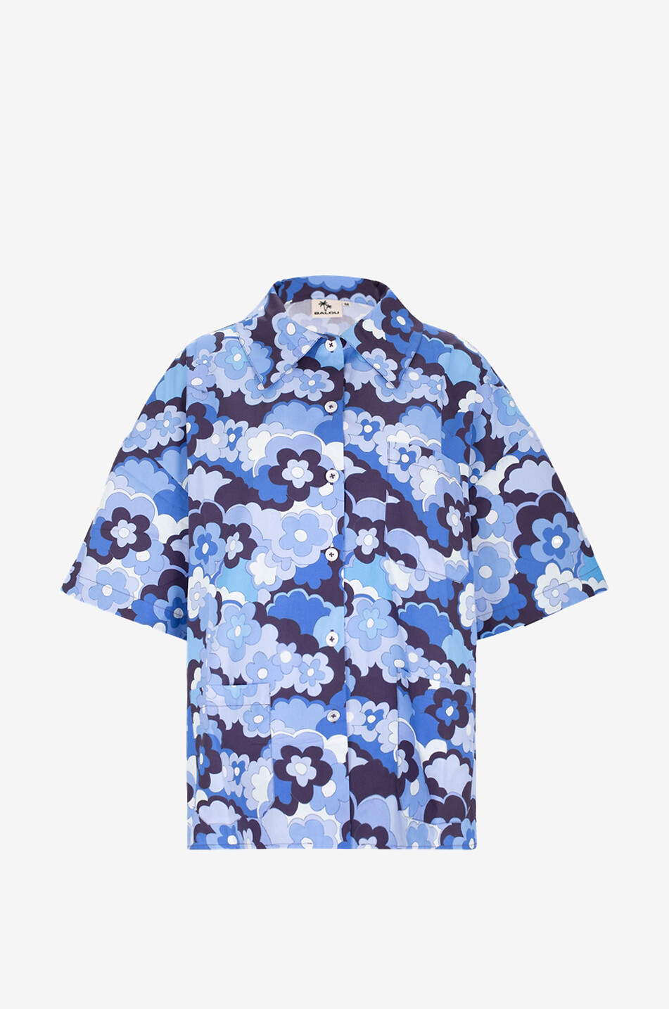 Oversize-Kurzarm-Hemd mit Print The Organic Shirt